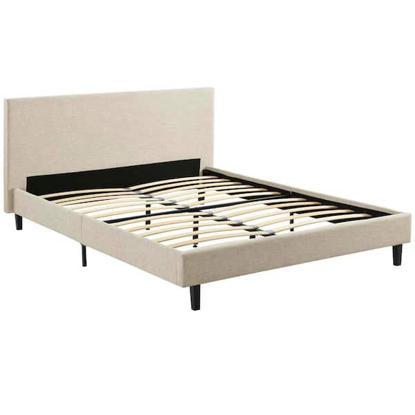 MODWAY Anya Beige Full Fabric Bed MOD-5418-BEI - The Home Depot