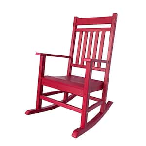 43 in. H Chili-Pepper HDPE Plastic Resin Berkshire All-Weather Outdoor Rocking Chair, Home and Garden Decor