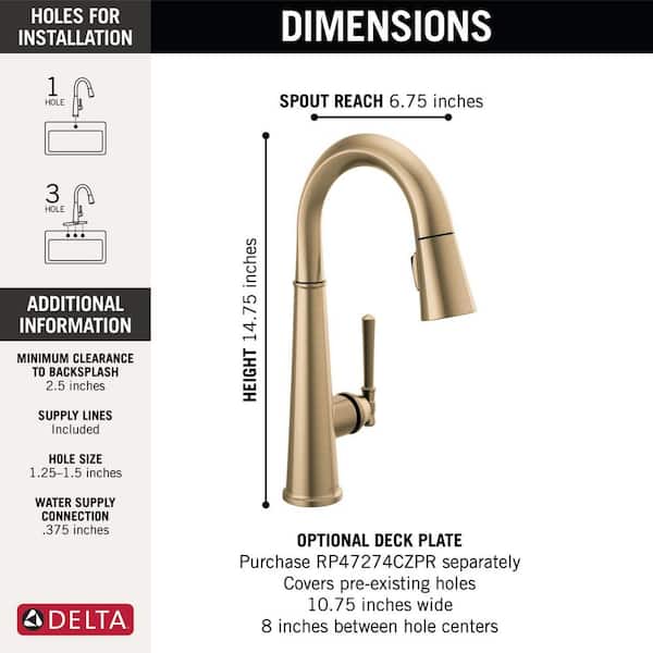 Emmeline Gold Single-Handle Bar Faucet in Lumicoat Champagne Bronze
