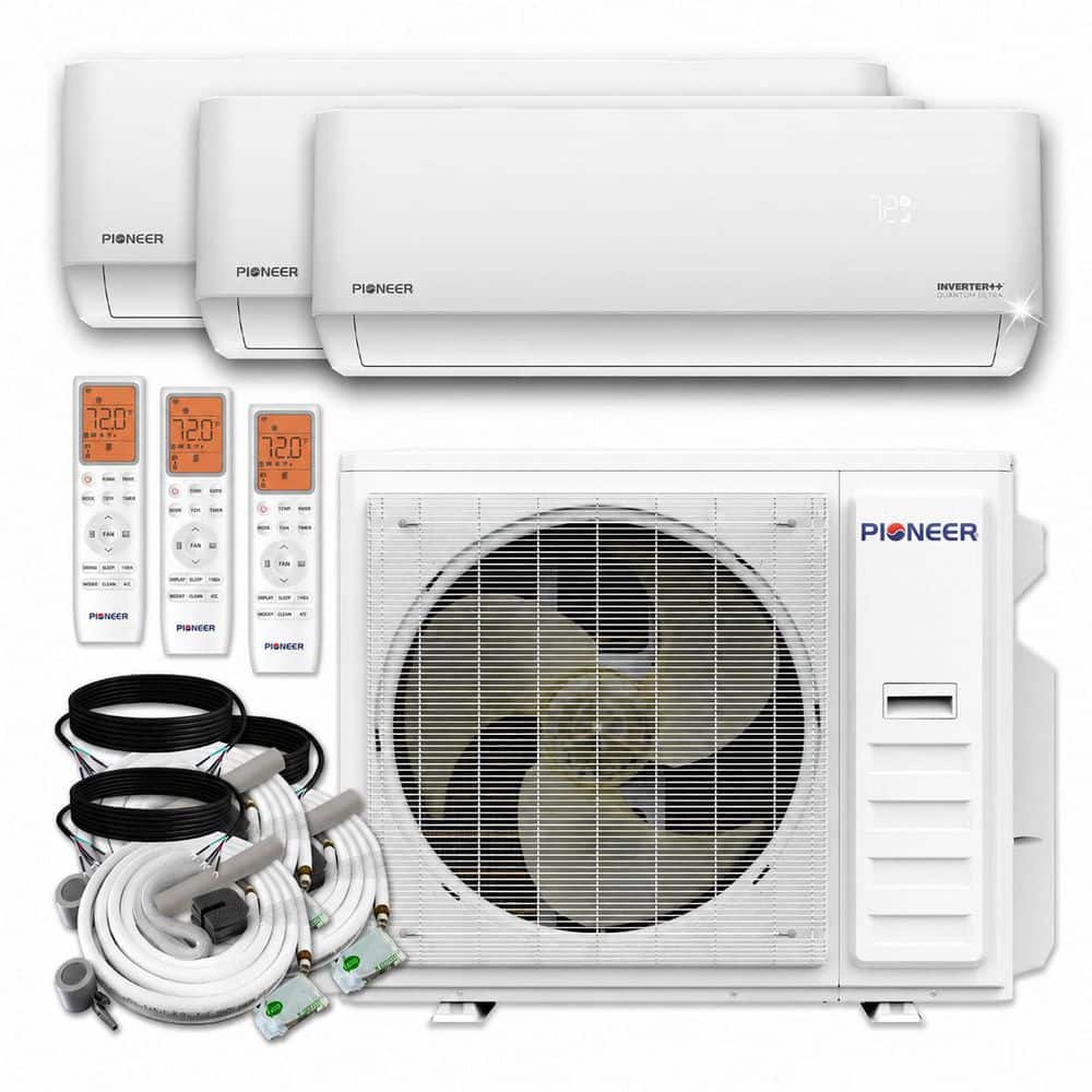 Quantum Ultra 3-Zone 36,000 BTU 22.5 SEER2 Ductless Wi-Fi Enabled Mini Split Heat Pump with 16 ft. Lines price history on PriceWatchPro