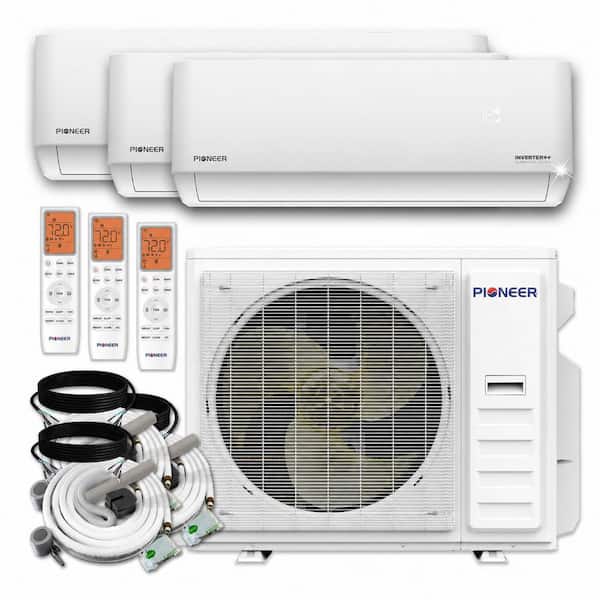 Quantum Ultra 3-Zone 36,000 BTU 22.5 SEER2 Ductless Wi-Fi Enabled Mini Split Heat Pump with 16 ft. Lines