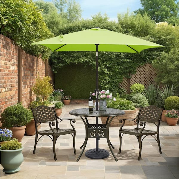 Maypex 6.5 ft. Steel Crank and Tilt Square Market Patio Umbrella in Lime Green