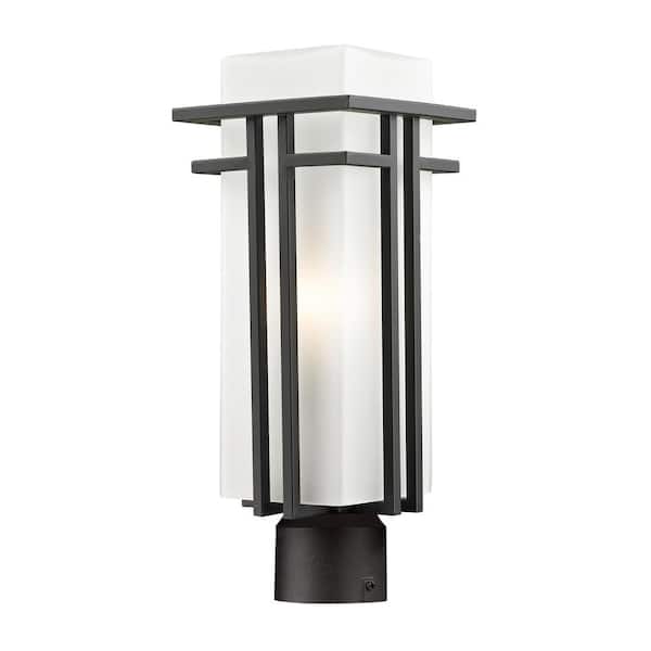 Unbranded Abbey 17 in. 1-Light Rubbed Bronze Aluminum Outdoor Hardwired Weather Resistant Post Mount Light with No Bulbs Included