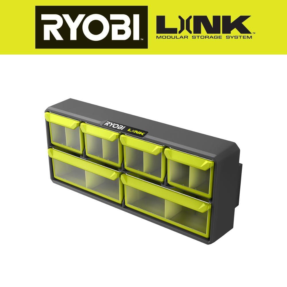 RYOBI LINK Modular Telescoping Handle Rolling Medium Tool Storage Box 