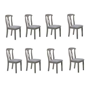 TD Garden Outdoor Wood Dining Chair with Gray Cushions (8-Pack)