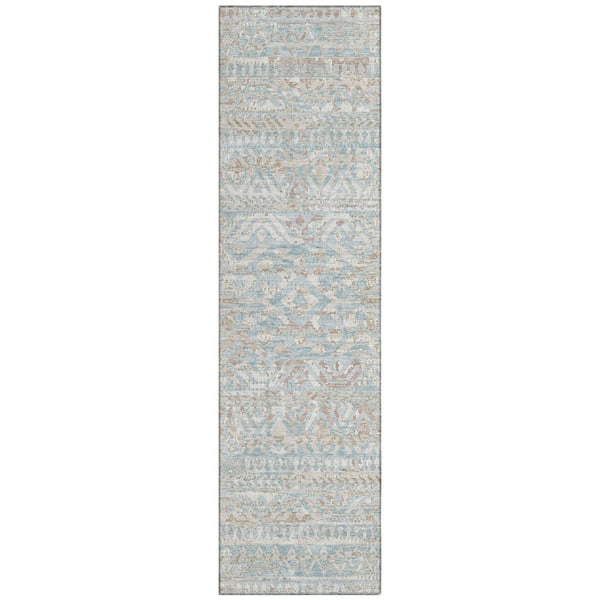 Chantille Machine Washable Indoor/Outdoor Abstract ACN3161 Linen 2 ft. x 7 ft. Runner Rug