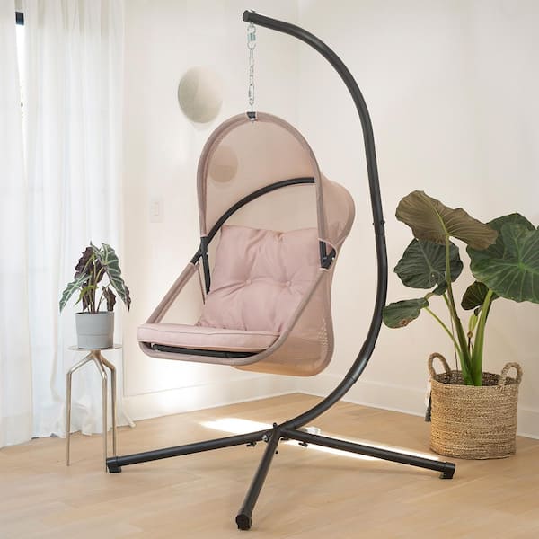 Barton premium hanging egg swing chair uv outlet resistant fluffy cushion large basket style patio seating