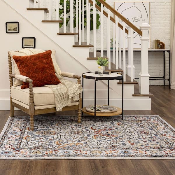 Bonilla Grey 5 ft. 3 in. x 8 ft.Traditional Ornamental Sultanabad Area Rug
