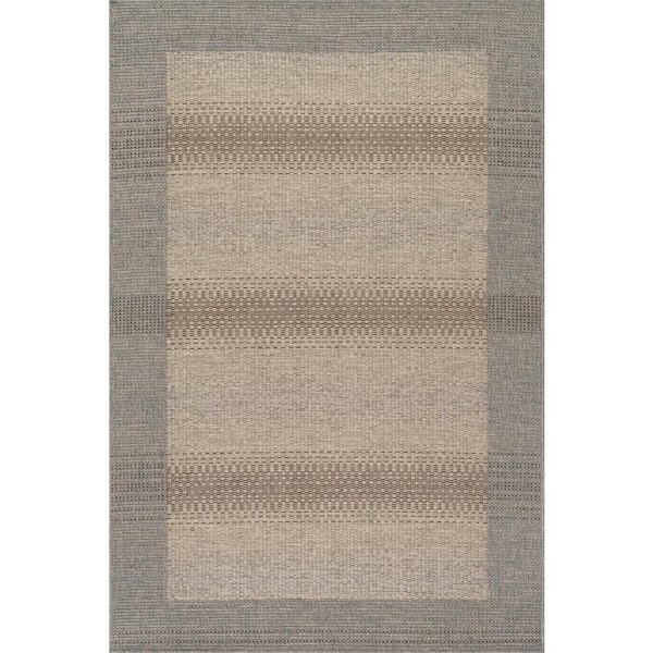 Opheline Modern Striped Area Sand 8 ft. x 10 ft. Indoor Area Rug