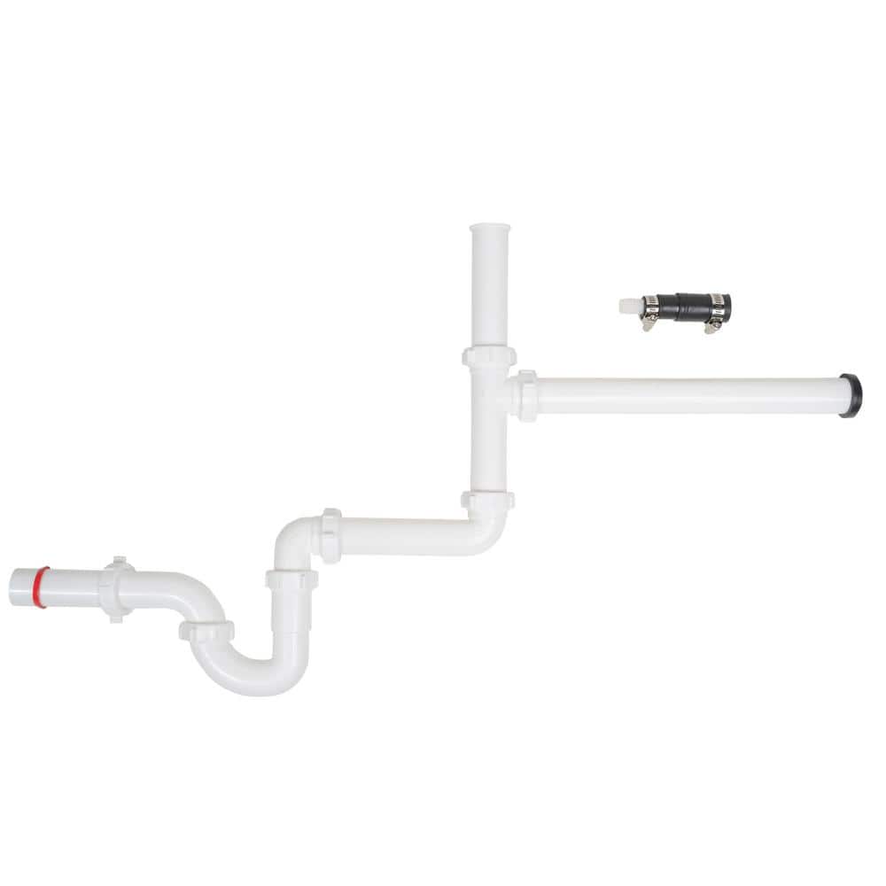 1-1/2 in. White Plastic Slip-Joint Garbage Disposal Install Kit with Dishwasher Garbage Disposal Connector price history on PriceWatchPro