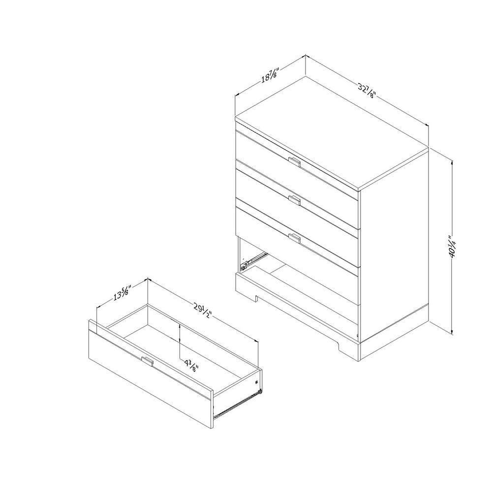 Black Onyx Double Vertical Nursery Dresser with Soft Close Drawer