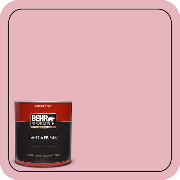 BEHR PREMIUM PLUS 1 qt. #110C-2 Colonial Rose Flat Exterior Paint & Primer