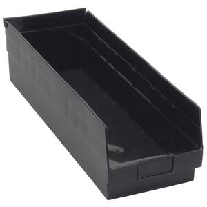14 Qt. Recycled Shelf Storage Tote in Black (6-Pack)