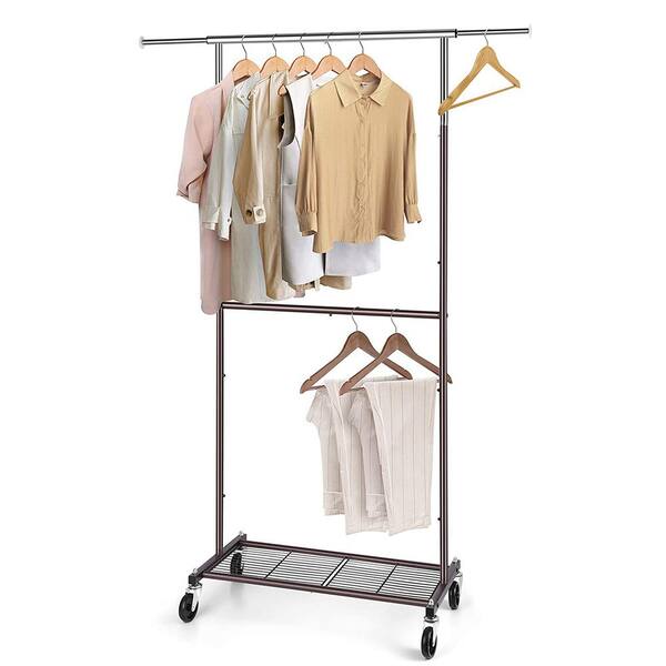 Bronze Metal Garment Clothes Rack 30 in. W x 65 in. H rack-502 - The ...
