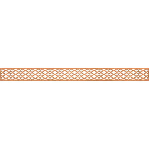 Ekena Millwork Somerset Fretwork 0.25 in. D x 46.375 in. W x 4 in. L Cherry Wood Panel Moulding