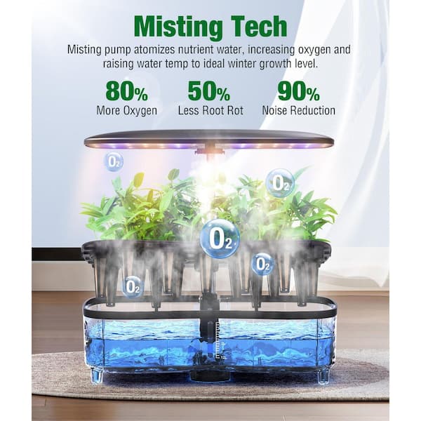 N/A 15 Pods Hydroponic Growing System Herb Garden Kit with 2.5L