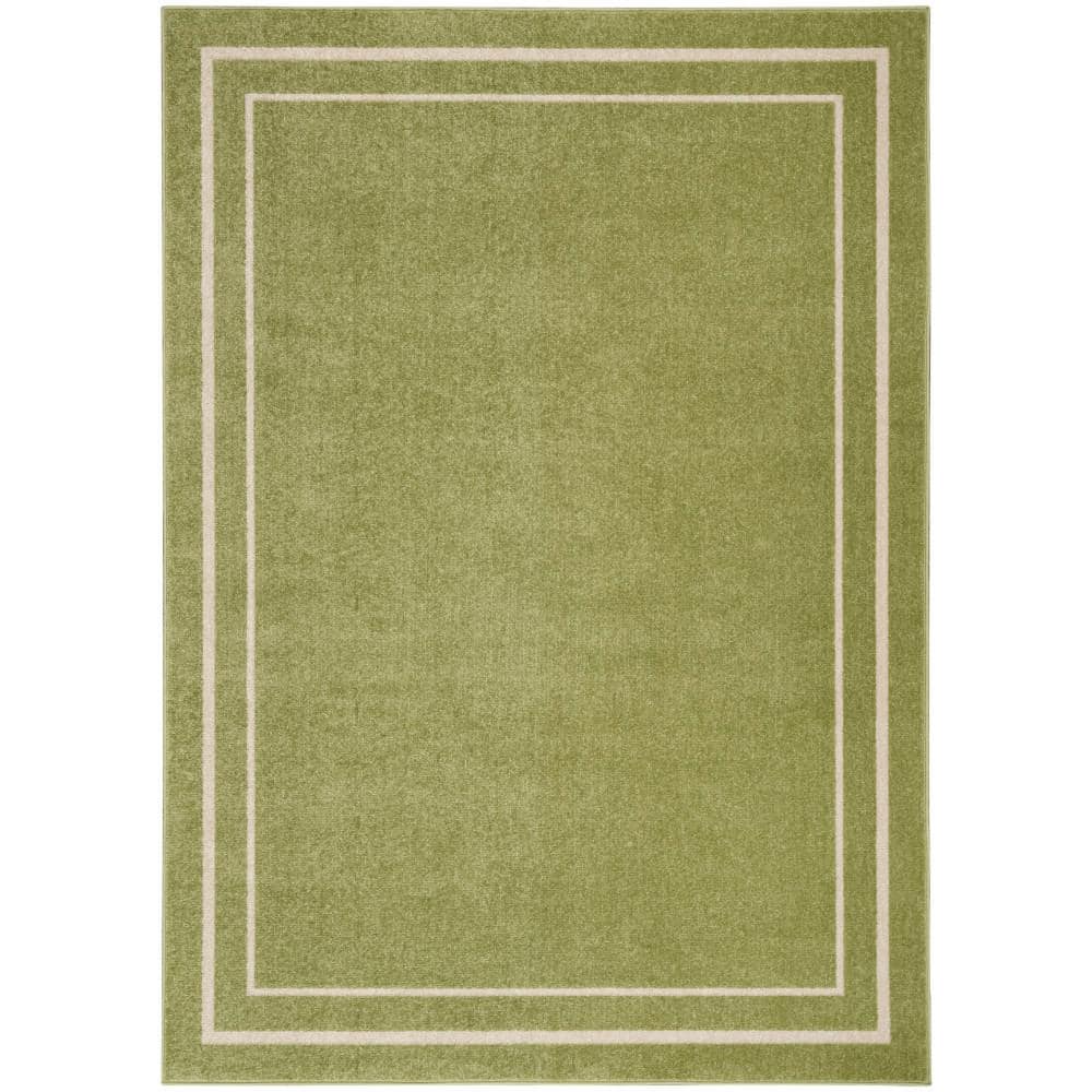 Green Ivory Easy-Care Solid 5' x 7' Outdoor Rug