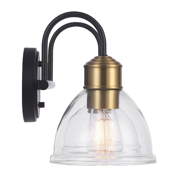 Globe Electric 16 in. 2-Light Matte Black Vanity Light with