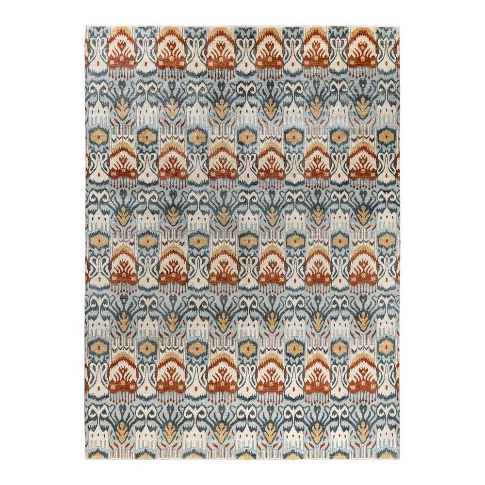 Ikat Gray 9 ft. x 12 ft. Floral Wool Indoor Area Rug price history on PriceWatchPro