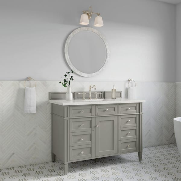 James Martin Vanities Brittany 48.0 in. W x 23.5 in. D x 34.0 in. H Single Bathroom Vanity in Urban Gray with Lime Delight Quartz Top