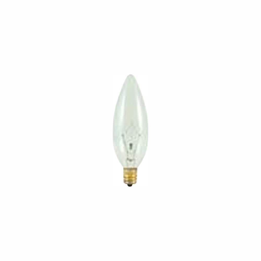 25-Watt Warm White Light B10 (E12) Candelabra Screw Base, Dimmable Clear In