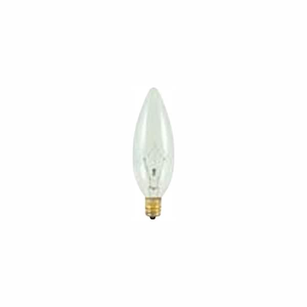 Bulbrite 25-Watt Warm White Light B10 (E12) Candelabra Screw Base, Dimmable Clear Incandescent Light Bulb, 2700K (50-Pack)