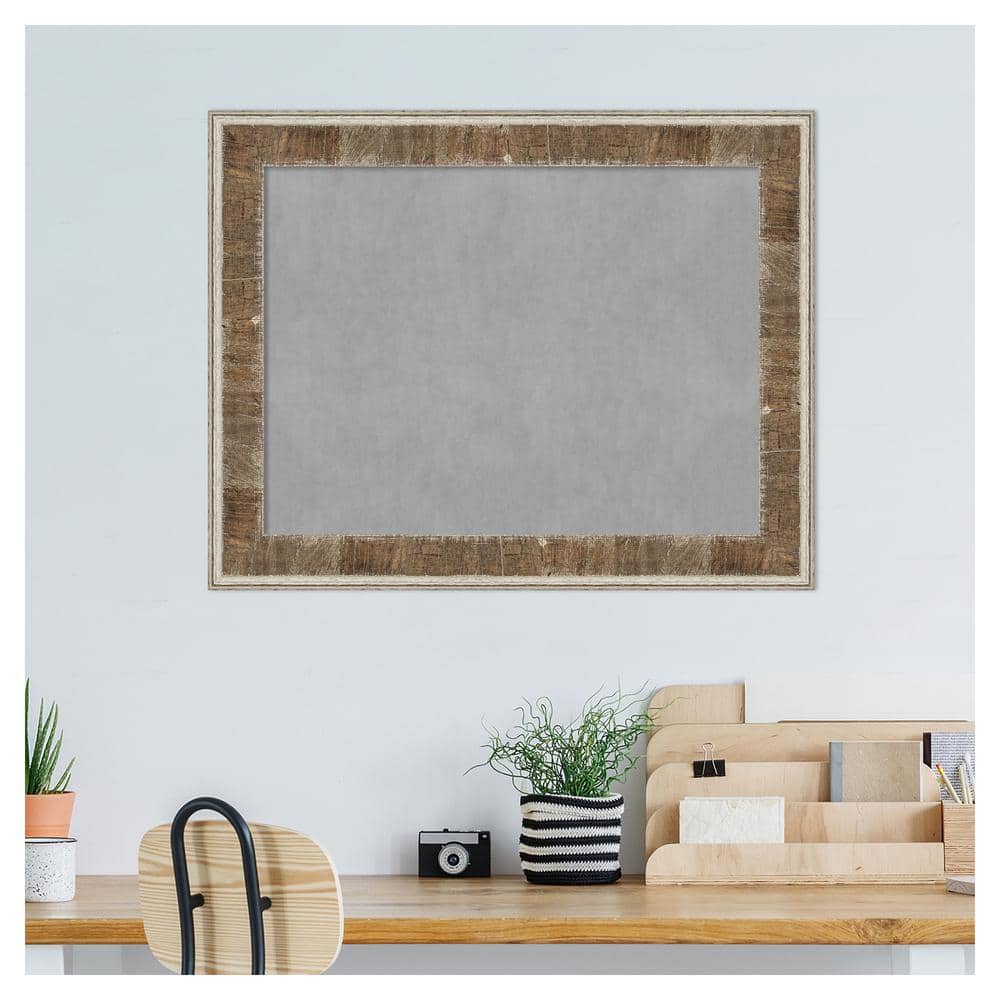 Farmhouse Brown and Grey Wood Framed Magnetic Memo Board