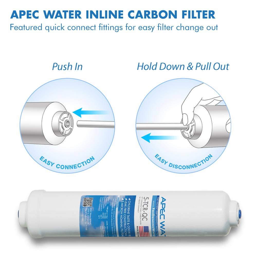 10" White Coconut Shell Carbon Under Sink Filter
