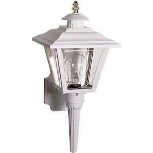 Nuvo White Outdoor Hardwired Wall Lantern Sconce with No Bulbs Included