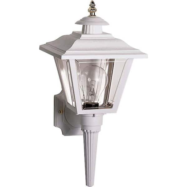 SATCO Nuvo White Outdoor Hardwired Wall Lantern Sconce with No Bulbs Included