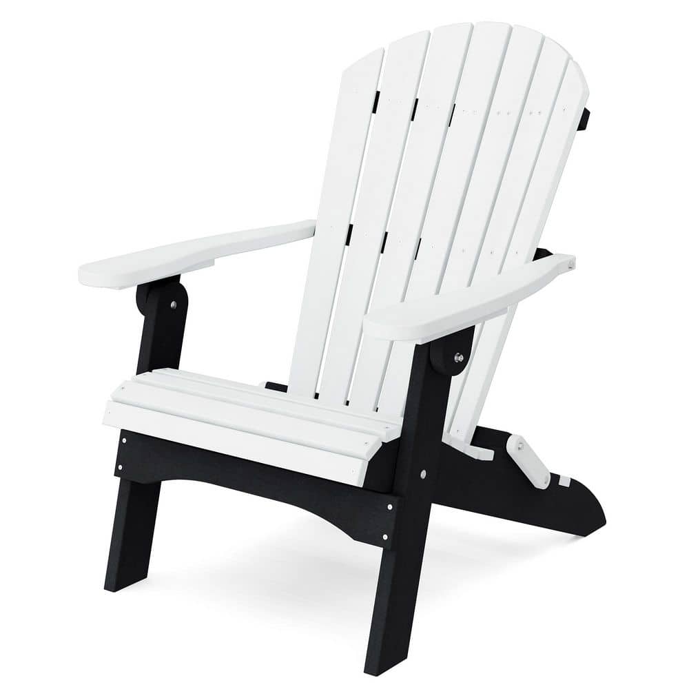 Heritage White and Black Plastic Outdoor Folding Adirondack Chair price history on PriceWatchPro