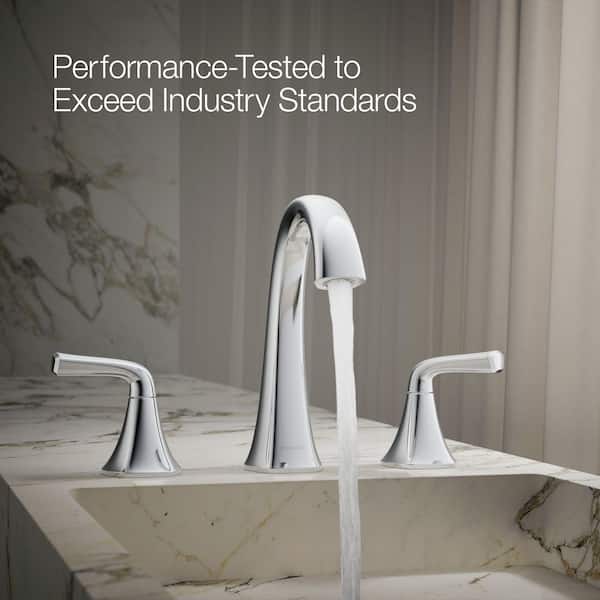 KOHLER Sundae 8 in. Widespread Double Handles Bathroom Faucet in