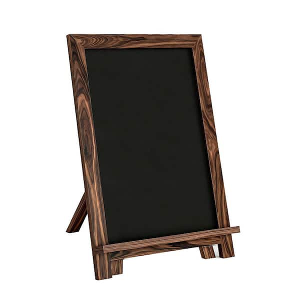 Brown Wood 12 in. x 17 in. Rustic Wood Tabletop Sign Chalkboard