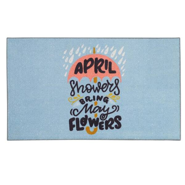 Mohawk Home April Showers Blue 2 ft. 6 in. x 4 ft. 2 in. Indoor Mat