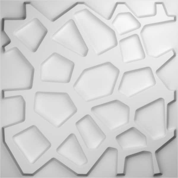 Ekena Millwork 9/16 in. x 19-5/8 in. x 19-5/8 in. PVC White Dublin EnduraWall Decorative 3D Wall Panel (2.67 sq. ft.)