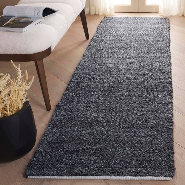 Renewal 2 ft. x 8 ft. Charcoal Distressed Solid Runner Rug