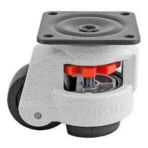 GD Series 2-1/2 in. Nylon Swivel Iconic Ivory Plate Mounted Leveling Caster with 1210 lb. Load Rating