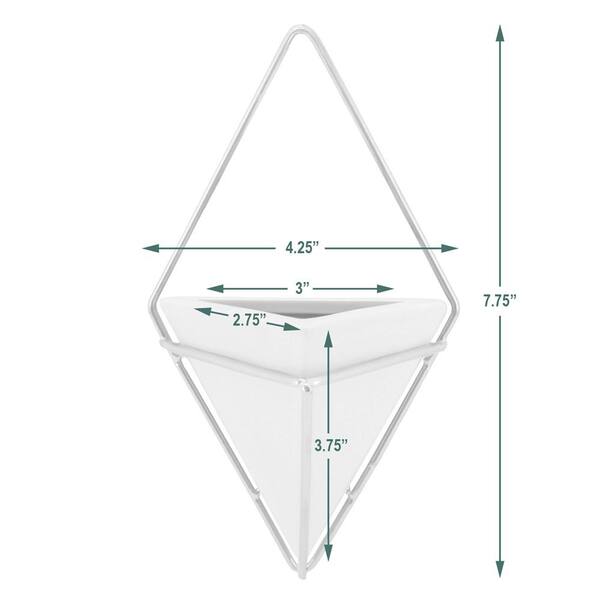 Arcadia Garden Products - Diamond 4 in. x 8 in. Sky Matte Ceramic Wall Planter