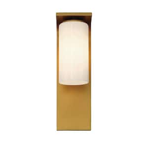 Colonne 1-Light Gold Hardwired Outdoor Wall Lantern Sconce (1-Pack)