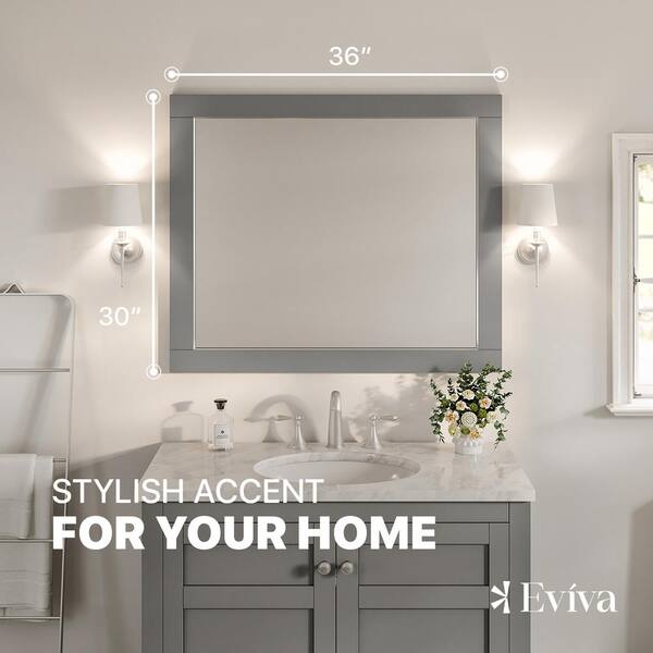 Eviva Aberdeen 30 Grey Framed Bathroom Wall Mirror