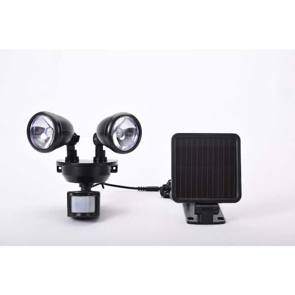 Unbranded Solar Black Motion Sensing Dual Head Integrated LED Area Light
