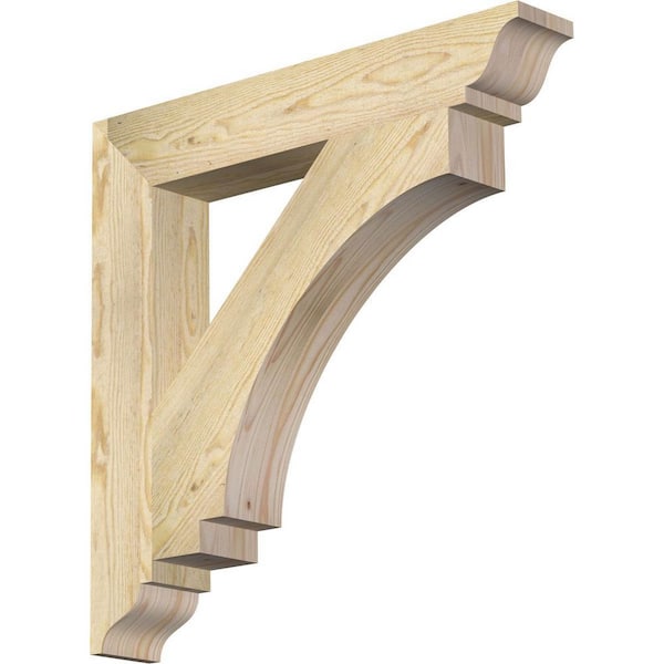 Ekena Millwork 4 in. x 26 in. x 26 in. Douglas Fir Imperial Traditional Rough Sawn Bracket