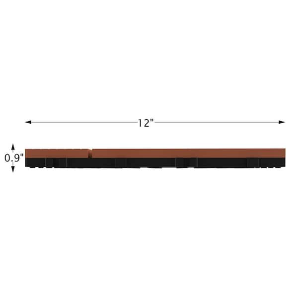 Pure Garden 12 in. x 12 in. Outdoor Interlocking Criss Cross Polypropylene Patio and Deck Tile Flooring in Terracotta (Set of 6)