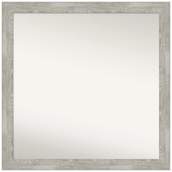 Amanti Art Medium Square Rustic Gray Contemporary Mirror (29.5 in. H x 29.5 in. W)