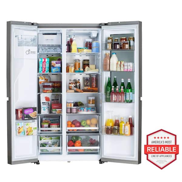 LG 27 Cu. Ft. Side-by-Side Smart Refrigerator with Craft Ice