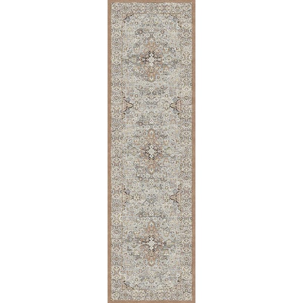 Dynamic Rugs Ancient Garden Beige/Multi 2 ft. 2 in. X 11 ft. Oriental Indoor Area Rug