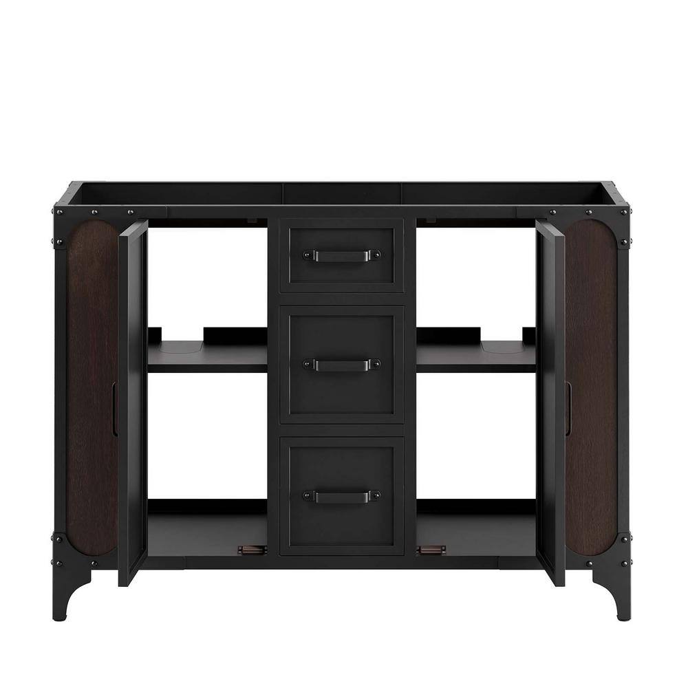 Steamforge 47" Black Walnut Double Bathroom Vanity Cabinet