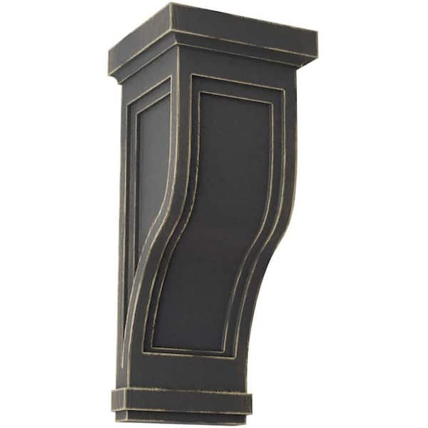 Ekena Millwork 7-1/2 in. x 17 in. x 8 in. Black Traditional Recessed Wood Vintage Decor Corbel