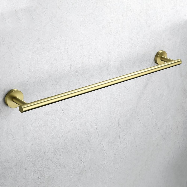 ATKING Bathroom 24 in. Wall Mounted Towel Bar Towel Holder in Stainless Steel Brushed Gold