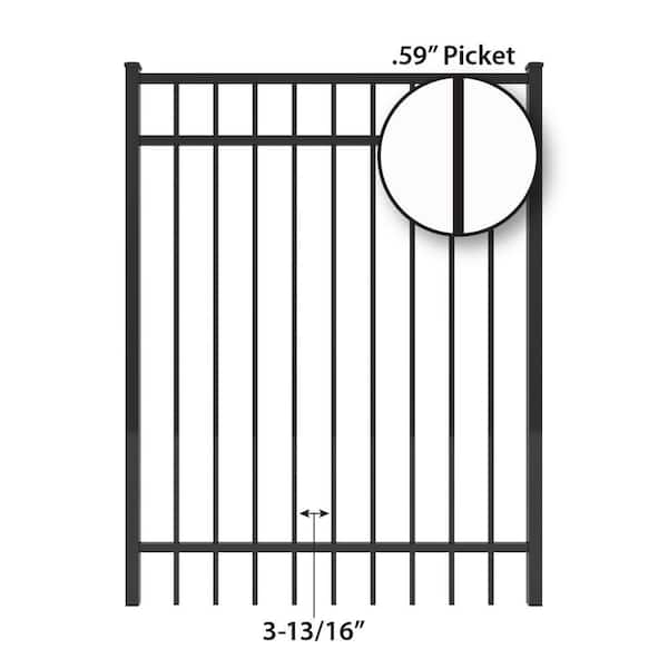 FORGERIGHT Vinings 4 ft. W x 4 ft. H Black Aluminum Pre-Assembled Fence Gate